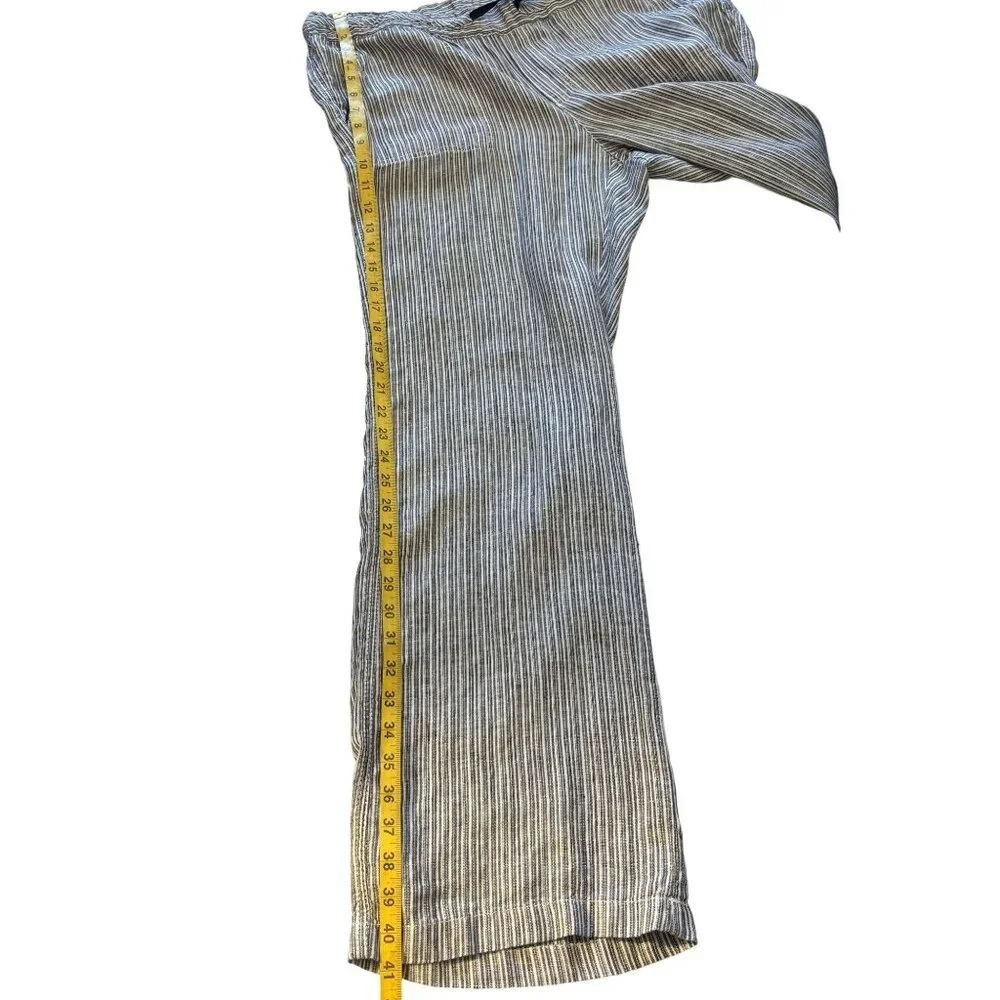 Caslon Striped 100% Linen Drawstring Pants Size L - Picture 12 of 14
